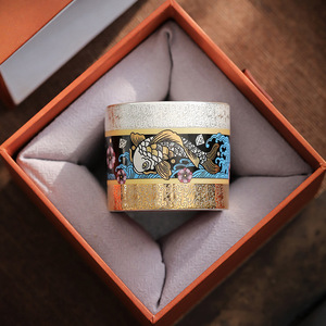 Tasse à thé plaquée argent, motif poisson émaillé, style oriental, tasse maîtresse en céramique, tasse de dégustation individuelle, boîte cadeau, origine Dehua - Product Image 4