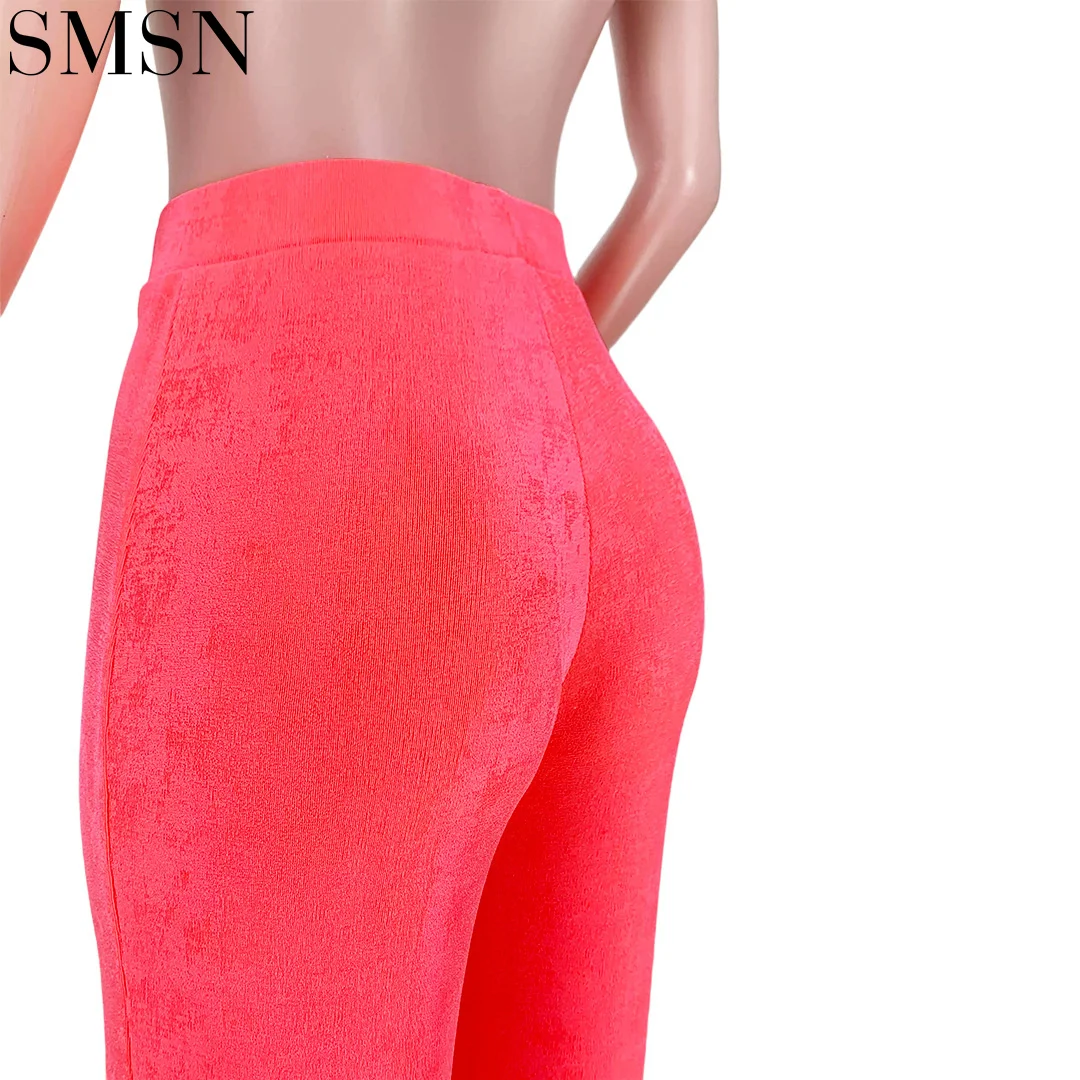 Good quality club wear high stretch bobby fashion solid color swing pants wide leg pants