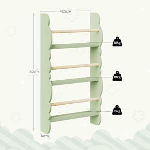 Estantería para Niños, Estante de Pared, Librería <span class=keywords><strong>Infantil</strong></span> de 3 Niveles, Estante de Almacenamiento y Exhibición - Product Image 2
