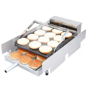 Máquina eléctrica automática para hacer hamburguesas, máquina pequeña para calentar comida, aperitivos y pan