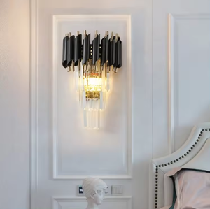Hot Sale Iindoor Decoration <b>Wall</b> Sconce Led Modern Living Room Black Metal Crystal <b>Wall</b> <b>Lamp</b> - Product Image 2