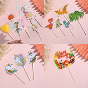 Carte d'insertion pour <span class=keywords><strong>gâteau</strong></span> en papier en forme d'animal de dessin animé, multi-occasions, <span class=keywords><strong>décoration</strong></span> de <span class=keywords><strong>gâteau</strong></span> d'anniversaire, ornements de <span class=keywords><strong>gâteau</strong></span>, fée dansante - Product Image 2