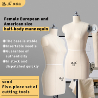 Maniquí de Costura Ajustable de Alta Gama para Mujer, Parte Superior del Cuerpo, Estilo de Pie, con Cabeza y Brazos de Espuma Duradera