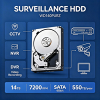 Disque dur interne de surveillance de 3,5 pouces 8 To WD84PURU SATA 6 Gb/s 5640 tr/min 128 Mo de cache pour stockage vidéo de caméra de sécurité CCTV