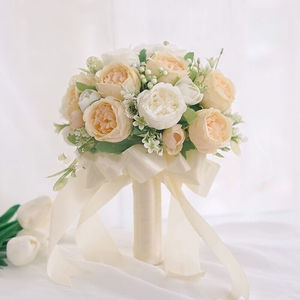 Bouquet de mariée en fleurs de soie 10cm-30cm, style naturel, décoration de mariage, fleurs artificielles réutilisables haute simulation - Product Image 3