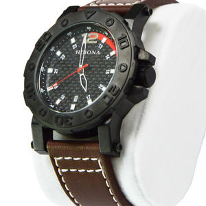 鍛造カーボンダイヤルウォッチを備えた新しい高品質のブルーレザーステンレススチールケース機械式自動時計 - Product Image 2