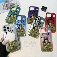 Mode C.P. COMPANY Coque de téléphone magnétique tendance en TPU+PC pour iPhone 16 15 14 13 12 11 Pro Max