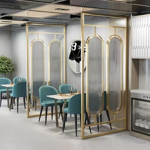 Customized Oval Metal Separator Partition Panel Stainless Steel <strong>Screen</strong> &amp; <strong>Room</strong> <strong>Divider</strong> <strong>for</strong> Milk Tea Coffee Shop Noodle Restaurant - Product Image 6