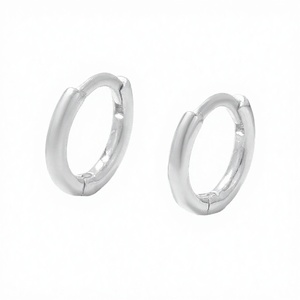 2025 New Hot-Selling Gold Plated 925 Sterling Silver Zircon Women's Stud Hoop <b>Earrings</b> Brushed Plain Niche <b>Fine</b> Jewelry - Product Image 3