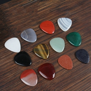 Púa de Guitarra de Piedras Preciosas Naturales Mixtas, Ojo de Tigre, Jaspe Rojo, Ágata, Aventurina, Accesorio para Guitarra - Product Image 3