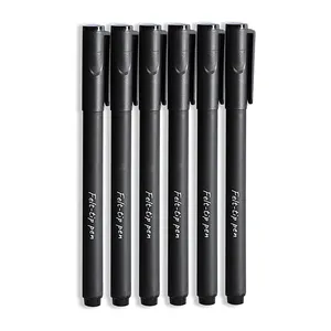 Smooth Writing Painting 0.4mm Felt Tip Pen Water Based Art Markers Custom Plastic Black Marker Pen Set