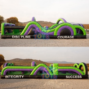 XIXI TOYS Juegos de carrera de obstáculos inflables de 33m de largo para adultos Modular Boot Camp Sport Castle - Product Image 2