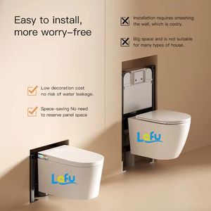 <span class=keywords><strong>Inodoro</strong></span> Inteligente <span class=keywords><strong>Suspendido</strong></span> en la Pared, Ahorrador de Espacio, Sanitario de Cerámica para Baño, WC con Sifón, para el Hogar - Product Image 2