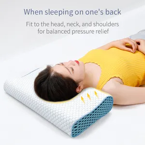 Housse amovible super élastique pour les soins du cou, massage orthopédique, oreiller en mousse à mémoire de forme en latex