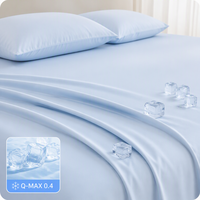 Drap-housse rafraîchissant instantané Q-Max 0.4 en nylon et élasthanne, ensemble de literie respirant et doux, taie d'oreiller assortie sur mesure, drap plat et couverture