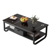 Table basse convertible élégante pour la décoration intérieure Table de salon intérieure Table Console européenne Meubles de salle à manger en métal et rotin