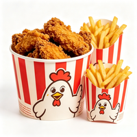 Seau à poulet frit avec logo personnalisé, faible MOQ, minimum de commande bas, personnalisation de la marque, délai de livraison rapide, emballage pour poulet