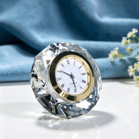 Cadeau de mariage, horloge en cristal diamant, horloge de bureau en cristal, décoration d'hôtel, cadeau commémoratif d'affaires, horloge en cristal en forme de diamant