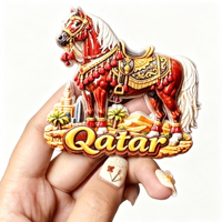 Aimants de réfrigérateur 3D en résine Asie Qatar, souvenir touristique, autocollant de réfrigérateur, cadeau artisanal, décoration