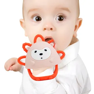 Teethers Wholesale Low Price OEM Color Wolf Shape Remote Control BAP Free Bibs Baby Silicone Teethers