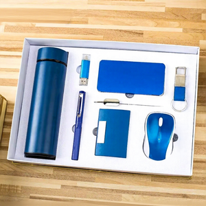 Ensemble <span class=keywords><strong>cadeau</strong></span> de luxe pour le bureau, bloc-notes exécutif 5 en 1 avec souris + porte-cartes + stylo gel + clé USB + tasse isotherme, cadeaux d'entreprise - Product Image 5