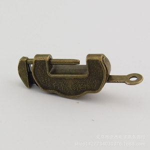 Candado de Estilo Antiguo para Muebles, Pequeño, Color Bronce, Horizontal, para Joyero, Diseño Duradero - Product Image 3