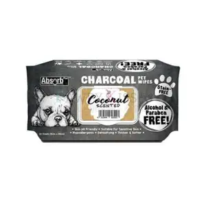 Alcohol free charcoal nonwoven fabric pet wipe pet ear eye cleaning pet wipes for dogs cats