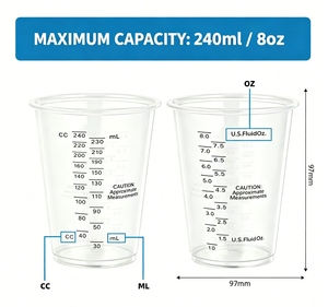 Factory Wholesale 240ml Double Scale Plastic <b>Measuring</b> <b>Cups</b> Disposable Graduated Mixing <b>Cups</b> for Epoxy ResinPaintingDIY Crafts - Product Image 5