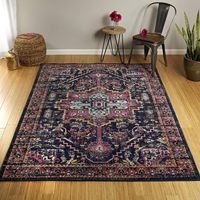 Tapis moderne du sud-ouest, grand, bleu marine, lavable, antidérapant, pour salon, chambre à coucher, décoration intérieure