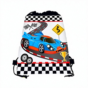 Bolsas de Regalo Huancai Reciclables con Asa de Tela No Tejida, Impresas con Diseño de Auto de Carreras, para Dulces y Regalos de Cumpleaños Infantiles - Product Image 2