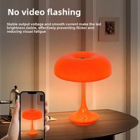 Lampe de table champignon moderne rechargeable, sans fil, à intensité variable, fonctionnant sur batterie, en ABS, avec commande tactile, pour la décoration de chambre et de salon
