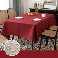 Nappe de table élégante de couleur café, tissée en lin, coton et polyester, imperméable, anti-taches et anti-poussière, de qualité supérieure, disponible en plusieurs couleurs, OEM ODM