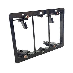 3 Gang Rectangle Noir Nouveau Travail <span class=keywords><strong>Anneau</strong></span> de Boue Basse Tension Support de Montage de Plaque Murale Surfaces Bois US - Product Image 2