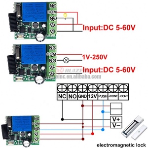 433Mhz không dây điều khiển từ xa chuyển đổi RF Relay DC <span class=keywords><strong>12V</strong></span> 24V 48V 60V Transmitter 433Mhz điều khiển từ xa Cổng điều khiển ánh sáng Cửa điều khiển - Product Image 2