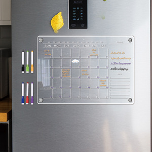 Tableau de calendrier en acrylique transparent effaçable à sec pour bricolage présentoir de réfrigérateur format A4 personnalisé - Product Image 6