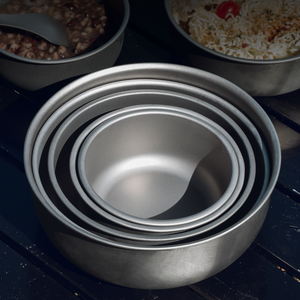 CIEUIS 400ml 500ml Titan-Kochgeschirr Schüssel Tragbare Stapelbare Suppenschüssel Pfanne und Teller für Outdoor-<span class=keywords><strong>Camping</strong></span> - Product Image 2