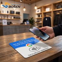 Tarjeta de Visita Acrílica de 120x120 mm con Código QR, NFC y RFID, Impresión Personalizada, Resistente al Agua, para Redes Sociales y Comentarios, Disponible en Stock