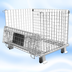 Stackable Heavy Duty Steel Storage Container Storage Cages Steel <strong>Wire</strong> Collapsible <strong>Basket</strong> - Product Image 6