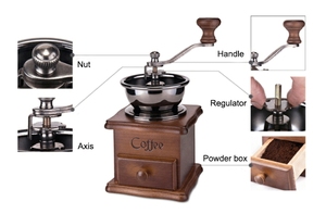 Produits de café autres accessoires fraise manuelle <span class=keywords><strong>en</strong></span> <span class=keywords><strong>bois</strong></span> main Vintage fabricant <span class=keywords><strong>moulin</strong></span> à café réglable vieux <span class=keywords><strong>moulin</strong></span> à café - Product Image 6