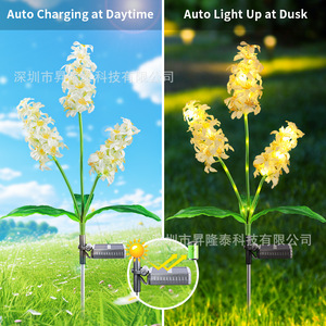 Luces solares para jardín con forma de flor, luces decorativas impermeables para exteriores, alimentadas por energía solar, para patio y jardín - Product Image 2