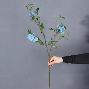 Fleurs artificielles en soie bleu brume de Meng Jie pour la décoration de la maison, les mariages et les accessoires de photographie - Product Image 3