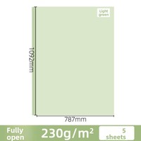Papier d'impression et de photocopie A4 vert clair 70g/80g, fournitures de bureau en gros, 1x100 feuilles, origami fait main