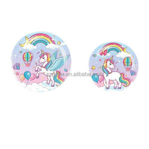 Ensemble d'assiettes et de serviettes <span class=keywords><strong>licorne</strong></span> fournitures de fête <span class=keywords><strong>licorne</strong></span> pour filles tasses d'anniversaire couteaux fourchettes cuillères et ensemble de fête <span class=keywords><strong>licorne</strong></span> arc-en-ciel - Product Image 5