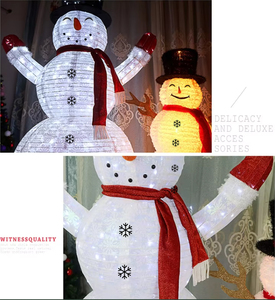 Mall Giáng Sinh Trang Trí Ngoài Trời Sắt Rèn Có Thể Thu Vào <span class=keywords><strong>Led</strong></span> Giáng Sinh Người Tuyết - Product Image 5