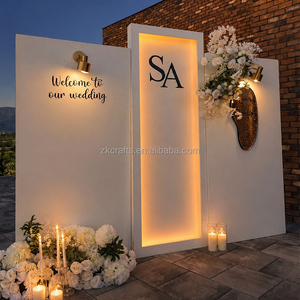 Supporto per Insegna d'Ingresso ZKAI in Acrilico Bianco, Espositore per Cartelli di Benvenuto per Matrimoni ed Eventi - Product Image 5