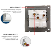 Prise électrique standard européenne 16A, module personnalisable, AC 110~250V, prise murale RJ45 européenne, prise de câble pour ordinateur