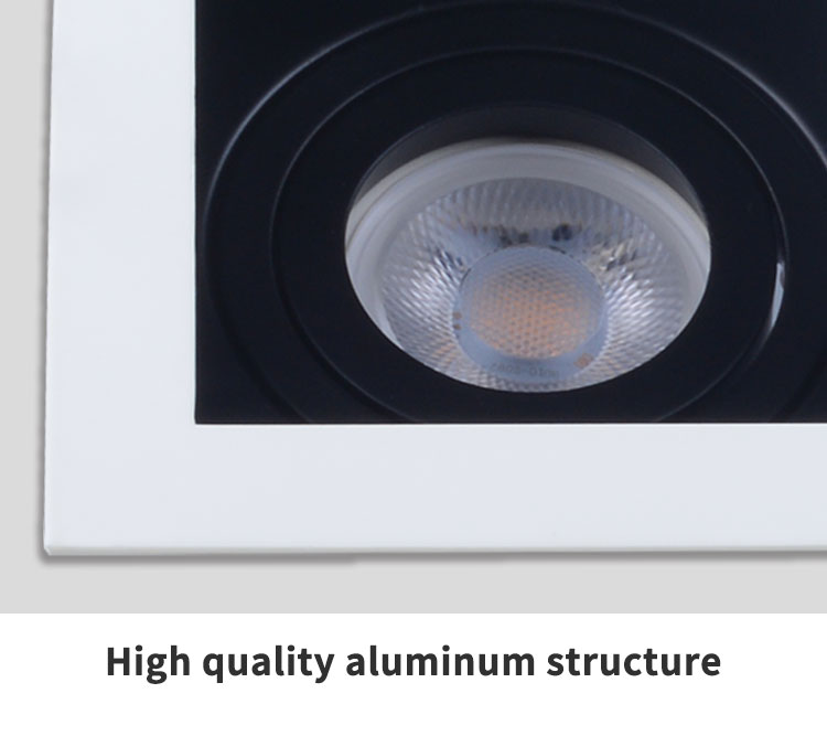 Square Anti Glare Downlights 185X100mm Adjustable Twin Head Downlight