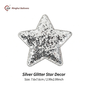 Applique e fermagli per capelli a stella gonfiata con glitter rosso, bianco e blu, ornamenti a stella con paillettes patriottiche, per feste del 4 luglio e del Giorno dell'Indipendenza - Product Image 3