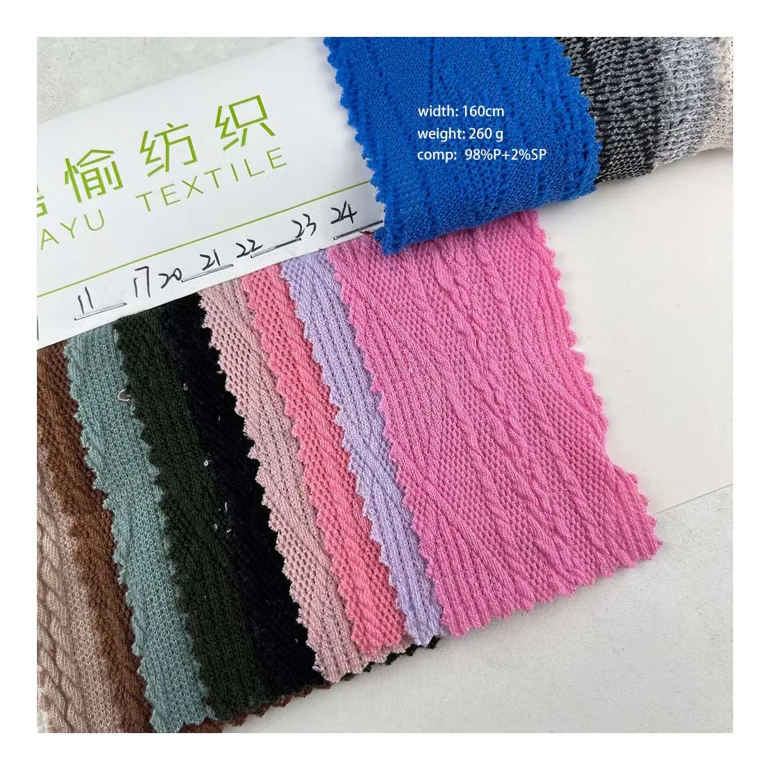 Tessuto di Design del cavo Jacquard lavorato a maglia 100% poliestere di alta qualità Premium che fa materiale maglione all'ingrosso