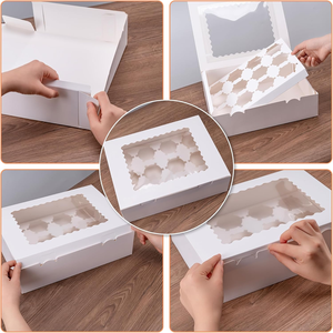 Boîte à gâteau en papier personnalisée, couleur personnalisable transparente <span class=keywords><strong>pour</strong></span> <span class=keywords><strong>anniversaire</strong></span> - Product Image 3